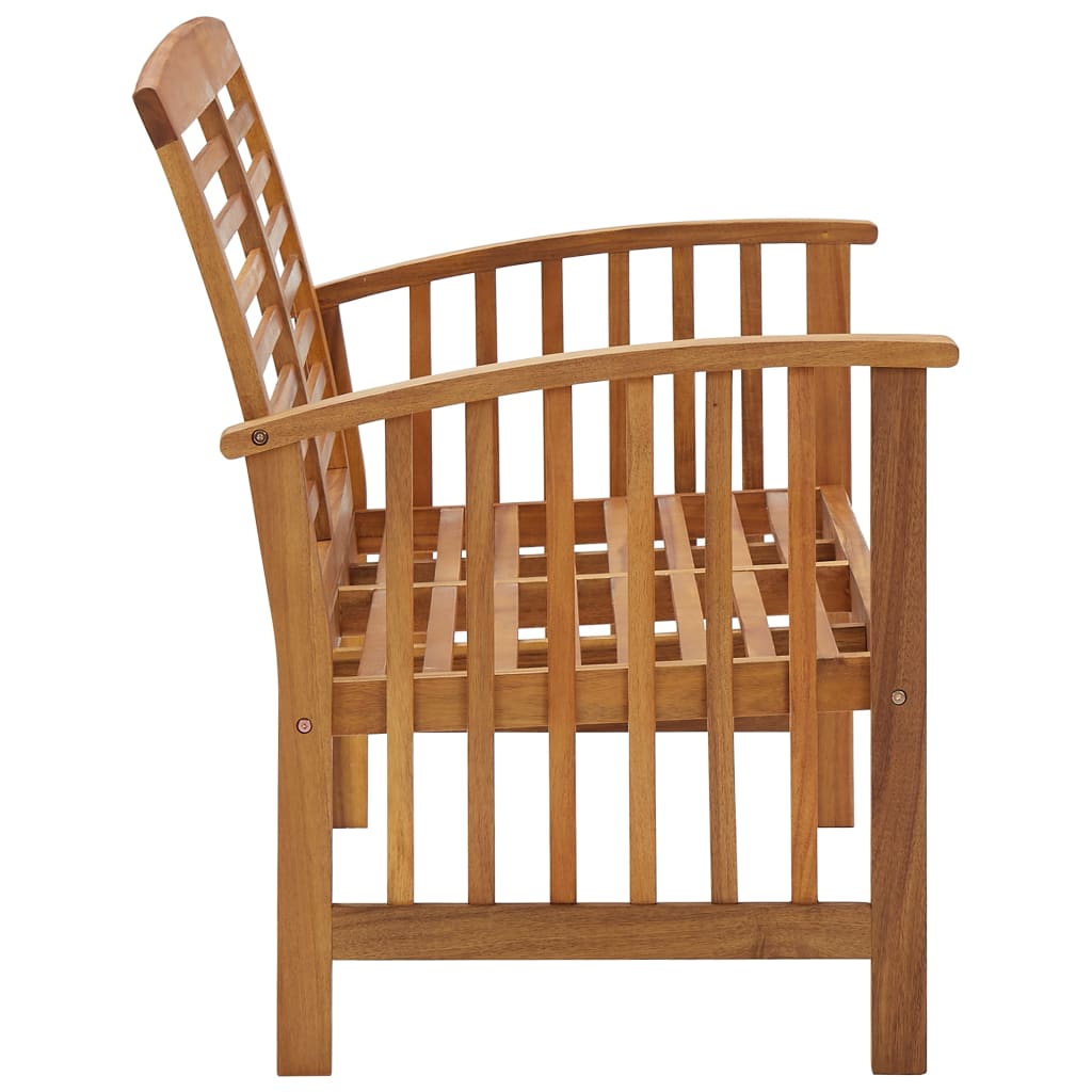 Conjunto de móveis de jardim NNEVL com 3 peças de madeira de acácia sólida, incluindo sofá e mesa de exterior.