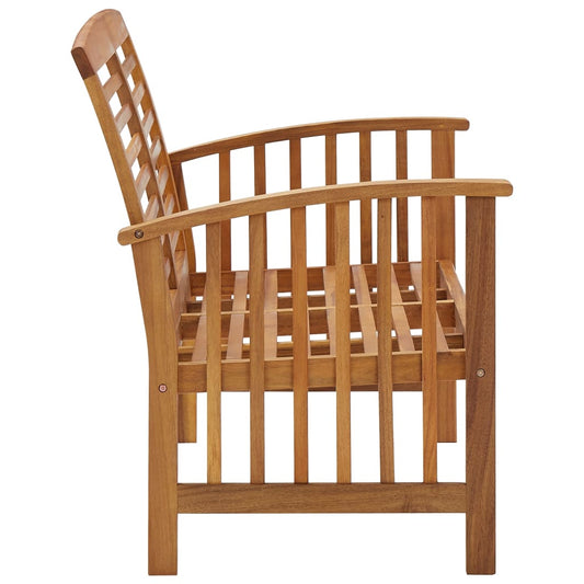 Conjunto de móveis de jardim NNEVL com 3 peças de madeira de acácia sólida, incluindo sofá e mesa de exterior.